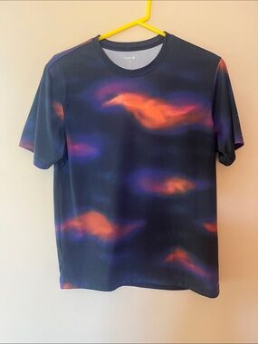 Women’s Athletic Crew Neck Tee in Black with Orange Accents